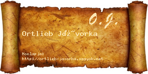 Ortlieb Jávorka névjegykártya